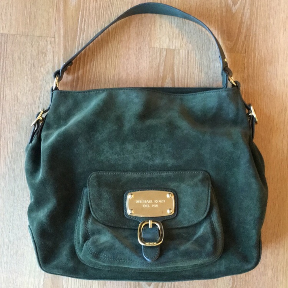 Michael Kors Forest Green Suede Satchel